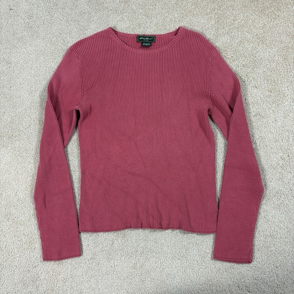 Eddie Bauer Sweaters - Eddie Bauer Women's 100% Cotton Cable Knit Pullover Sweater Pink Small